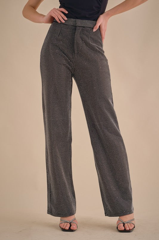 Rhinestone Trouser Pants