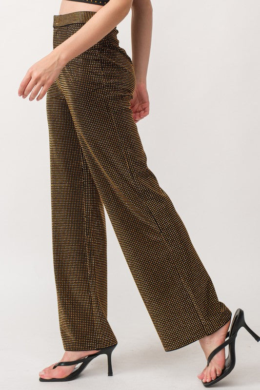 Rhinestone Trouser Pants