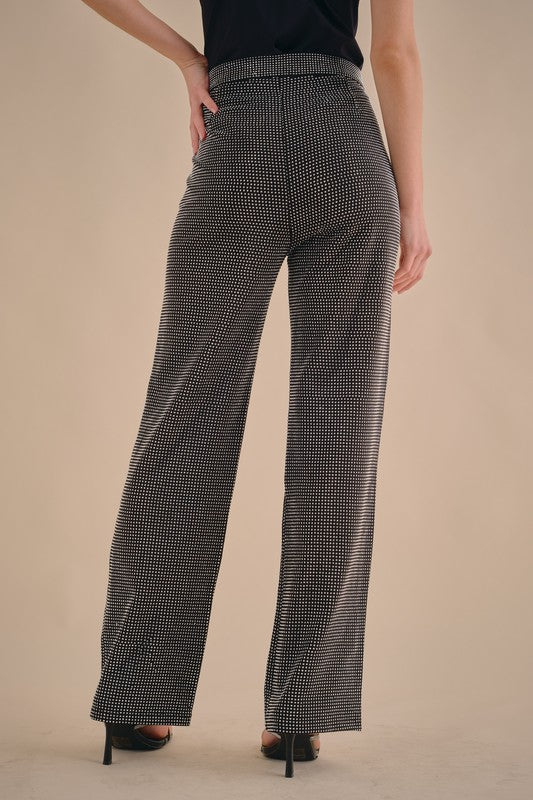 Rhinestone Trouser Pants