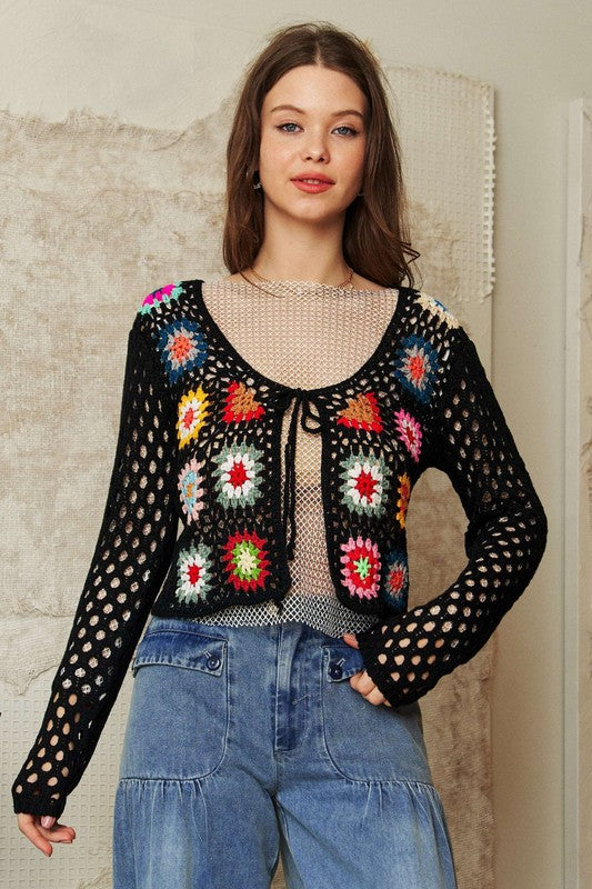 Crochet Floral Cardigan